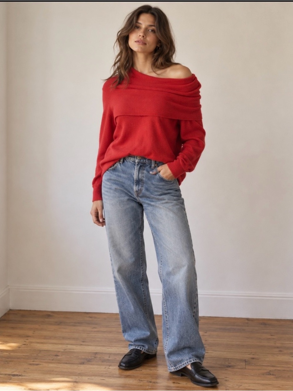 Vintage | Folded Cowl Neck Sweater